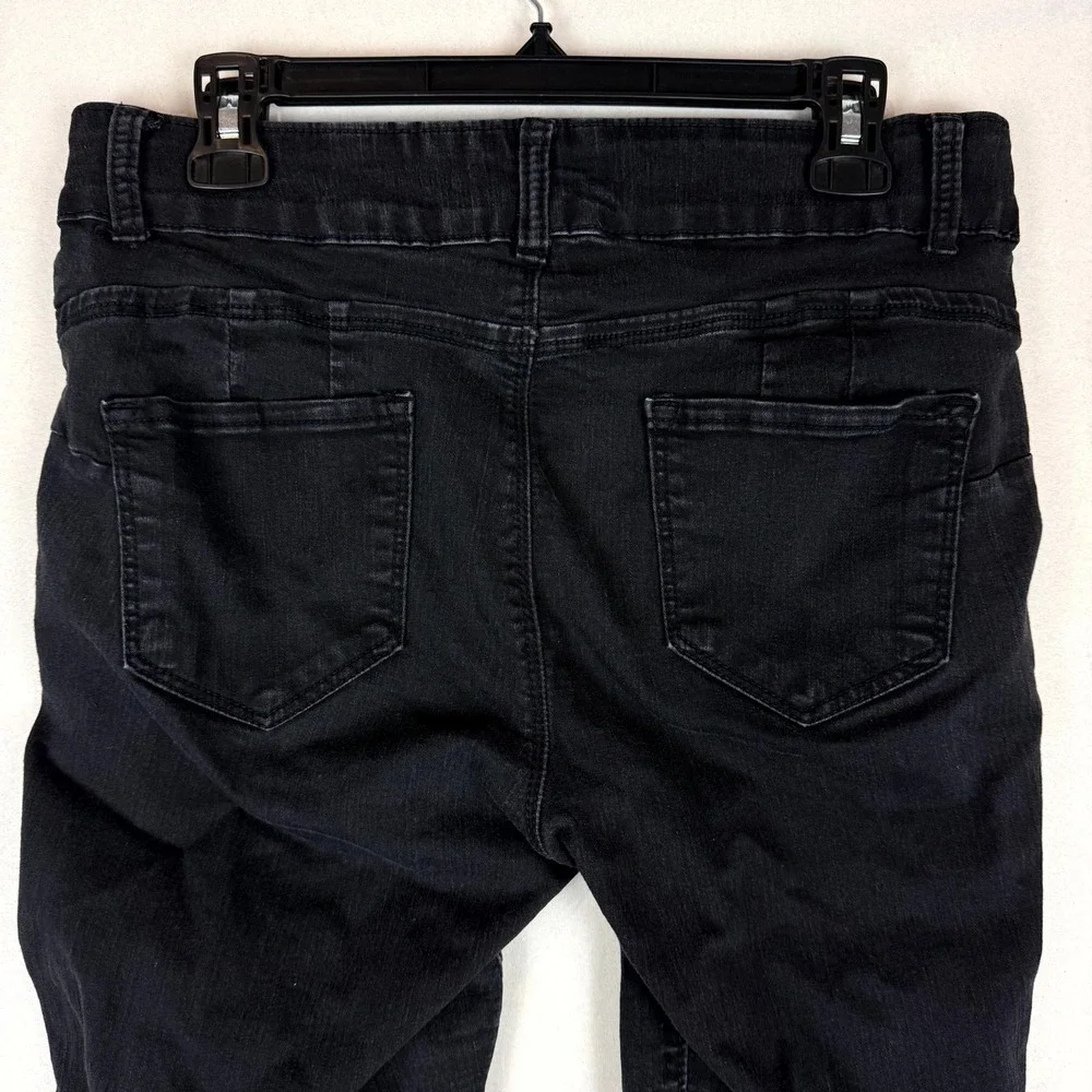 Sandpiper Jeans Womens 12P Black Cotton‎ Stretch Denim Dark Wash Seamed Front